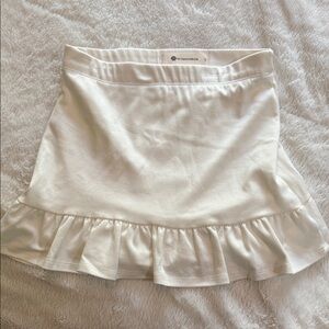 The Impeccable Pig White Ruffle-Trim Mini Skirt